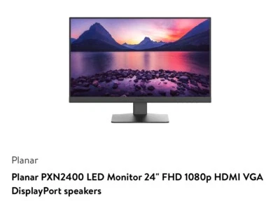 Planar Systems PXN2400 23.8" Full HD LED LCD IPS Monitor - 16:9 -Black BRAND NEW - Image 1 of 2