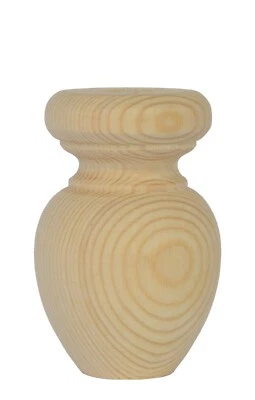 Pequeña bola de pino 66 mm Ø x 100 mm pies de madera altos ELIGE CANTIDAD A3BF Foto 1 de 2