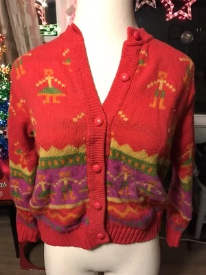 Cárdigan de Lana Shetland Vintage United Colors Of Benetton 46 Multicolor Italia Foto 1 de 4