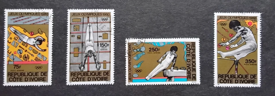 stamps Ivory Coast SC #1008-1013 C66-C69 used CTO olympics Foto 1 de 1