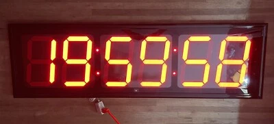 XL 60′′x18” LED Cuenta Arriba/Abajo Reloj 12” Alto Números, Modelo Más Nuevo, Vendedor de EE. UU. Foto 1 de 4