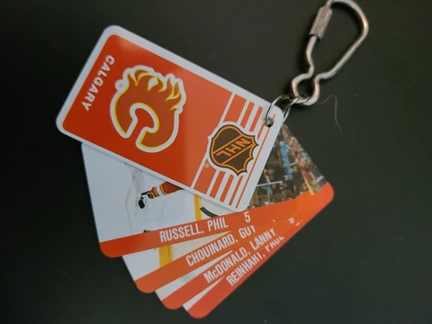 1983 CALGARY FLAMES NHL HOCKEY TEAM KEYCHAIN VINTAGE RETRO CANADA SPORTS NHLPA Cover
