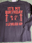 NWT 4 Its My birthday I LEVELED UP gaming console top shirt gamers party present
