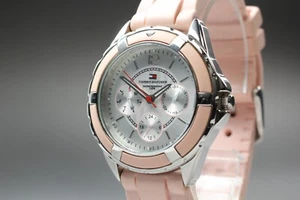 Rare! TOMMY HILFIGER TH.47.3.14.0709 Pink Day-Date 38mm Quartz Watch From JAPAN - Picture 1 of 10
