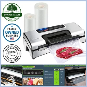 Sigillante Sottovuoto Alimenti Acciaio Inox Capacità Sacchetto 20Ft Sigillante Manuale Automatico - Foto 1 di 10