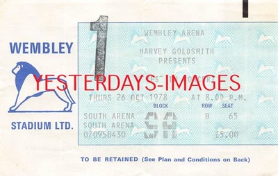 Yes Ticket Used Stub Oct 1978 Wembley Stadium London ) - Image 1 of 3
