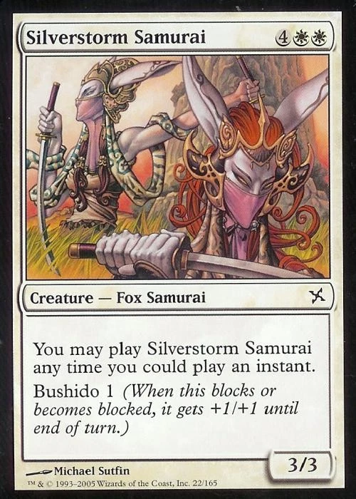 Silverstorm Samurai -Foil Medium Play MTG Betrayers of Kamigawa - Image 1 of 1