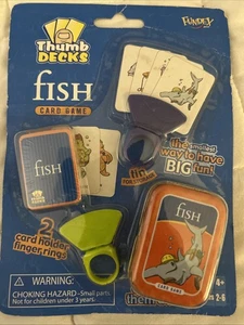 Mini juego de cartas para pulgares peces porta 2 cartas anillos para dedos baraja lata coleccionable - Imagen 1 de 2