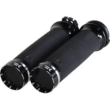 Empuñaduras de contorno personalizadas KHROME WERKS 500200 Black Tracer para Harley Cable Op Foto 1 de 1