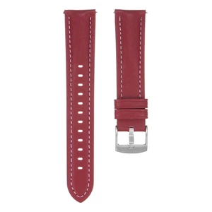 Leather Watch Band 20mm Width with Spring Bar for Most Smart Watches, Red - Picture 1 of 6
