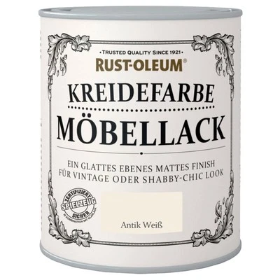 Rust-Oleum 750ml Kreidefarbe Möbellack Antikweiß Kreidig-Matt Möbelfarbe Finish - Bild 1 von 4