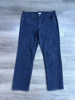 Pantalones de mezclilla azul oscuro colección Jaclyn Smith EE. UU. 14 cortos Reino Unido 16/18 pierna recta Foto 1 de 4