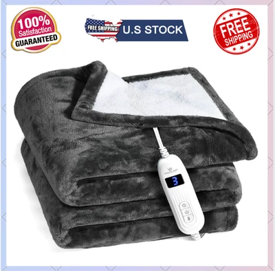 Manta térmica con 10 ajustes de calor y apagado automático (gris, 50 x 60) Foto 1 de 4