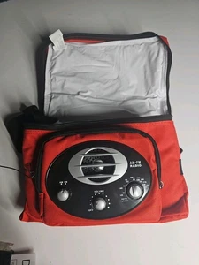 Avon Red Cooler Bag w/ Built-In AM/FM Radio Portable Insulated Lunch Bag Retro - Picture 1 of 10