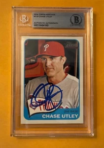 Signed CHASE UTLEY PHILLIES 2014 Topps Heritage Card #119 Beckett Slabbed - Picture 1 of 1