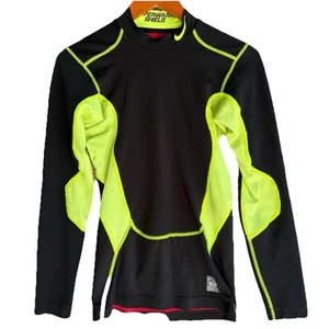 Nike Pro Combat Shirt Men’s Size S Black Dri Fit Max Neon Hyper warm Active Bike - Picture 1 of 5