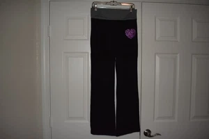 RARO Victoria's Secret ROSA Talla M Negro Gris Plegable Cintura Brillante Pantalón - Imagen 1 de 12