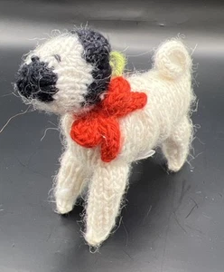 Arcadia Home Hand Knit Alpaca Wool Christmas Ornament Pug Dog Made In Peru NWOT - Picture 1 of 8