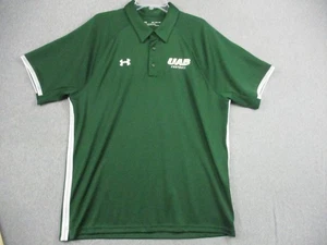 UAB Blazers Shirt Mens 2XL Green White NCAA Football Polo Under Armour HeatGear - Picture 1 of 10