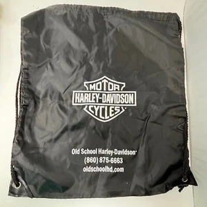 Zaino Harley-Davidson MotorCycles Adulto String Nero Rettangolare Vecchia Scuola - Foto 1 di 4