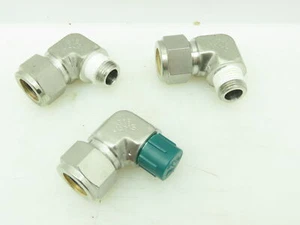 Parker Stainless 90° Male Elbow Compression Fitting  5/8" Tube 3/8" NPT Lot of  - Picture 1 of 9