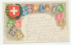 Karte Briefmarkensprache Schweiz - Bild 1 von 2