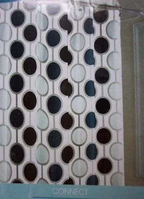 New Black Blue Polka Dots Peva Eco Friendly Vinyl Shower Curtain PVC-Free NWT - Image 1 of 2