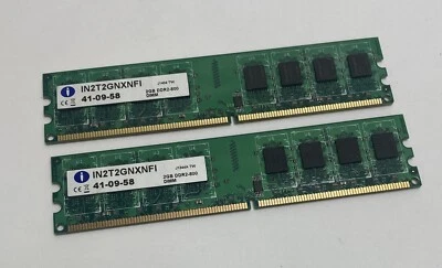 4GB Kit (2 x 2GB) Integral IN2T2GNXNFI 41-09-58 PC2-6400U DDR2 Computer Memory - Image 1 of 3