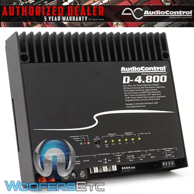 AUDIOCONTROL D-4.800 CAR 4-CHANNEL 800W RMS AMPLIFIER DSP MATRIX PROCESSING NEW - Image 1 of 4