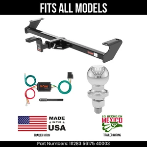 For 89-95 Geo Tracker Trailer Hitch 4 Pin Wiring 2" Ball Fits All Curt 2K 1.25" - Picture 1 of 20