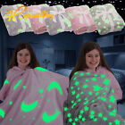 Fleece Blanket Glow in the Dark Large Sofa Throw Soft Warm Faux Fur Mink Kids