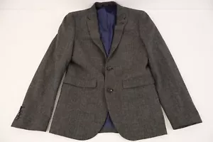 Blazer misto lana grigio stato legno di cedro XS vestibilità sartoriale - Foto 1 di 7