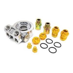 Oil Cooler Filter Sandwich Plate Thermostat Adapter for 3/4" 16-UNF And AN10 - Picture 1 of 10