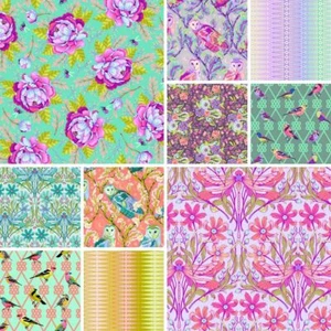 MOON GARDEN - Tula Pink Free spirit fabrics 100% cotton ANIMALS & FLORAL - Picture 1 of 13