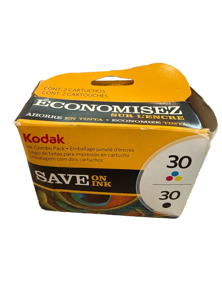 Kodak 30 Black And Tri-Color Genuine Ink Cartridges Combo Pack New Sealed Box - Image 1 of 4