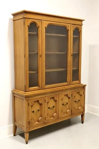 BASIC WITZ Mid 20th Century Pecan Mediterranean Style China Cabinet - Picture 1 of 14