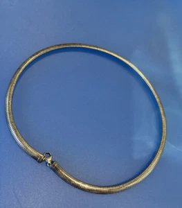 Vintage Gold Tone Z Snake Chain Necklace Choker 15" - Picture 1 of 9