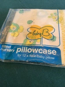 Vtg Decorative Baby B Fitted Nursery Pillowcase Decor by Belk- Lions/Bunnies - Picture 1 of 5