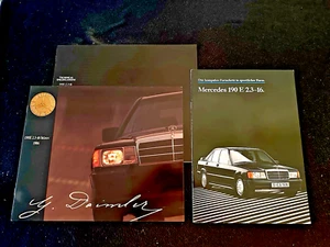 1986 Mercedes 190E 2.3-16 US & 84 German Brochure SET Pre-AMG W201 Sales Catalog - Picture 1 of 16