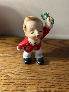Vtg Josef Original porcelain boy with mistletoe kissing figuring, 4" - Picture 1 of 8