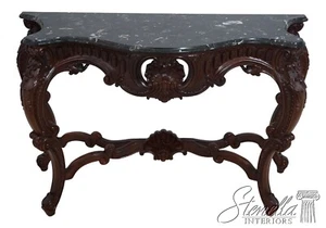 L63317EC: French Louis XV Style Carved Console w. Marble Top - Picture 1 of 15