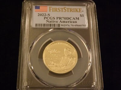 2022-S   $1  Native American     First Strike    PCGS PR 70 DCAM - Image 1 of 2