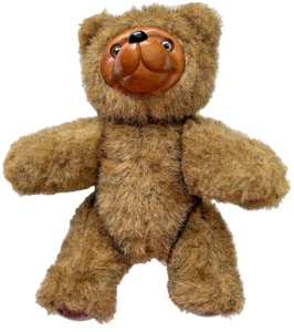 Vintage 1985 Applause Robert Raikes Bear Wood Carved Face Plush Jamie 9" Jointed - Picture 1 of 6