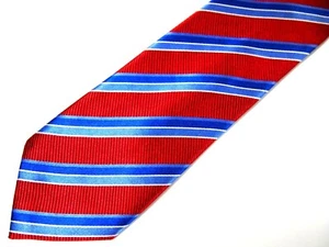Tasso Elba Herren Krawatte Krawatte rot blau gestreift 60" - Bild 1 von 4