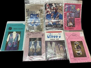 7 uncut New Old Stock Vintage Appliqué Vest Patterns Cottagecore Grandmacore - Picture 1 of 8