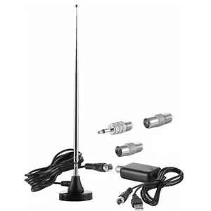 Magnetic Base FM Radio Telescopic Antenna and Amplifier For Tabletop Stereo - Zdjęcie 1 z 12