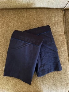 2 John Robshaw Pillowcases STANDARD Cotton Solid Indigo Blue Stitch PAIR - Picture 1 of 6