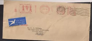 Cubierta de correo aéreo antigua Judaica Sudáfrica con visita Israel medidor de máquina caché - Imagen 1 de 1