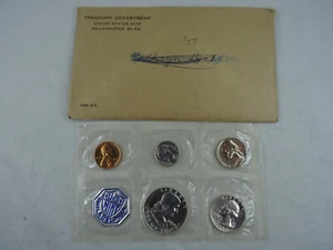1959 Silver Proof Set US Mint OGP Envelope 90% Silver 5 Coins Franklin Half - Picture 1 of 3