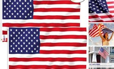 Anley Pack of 2 Fly Breeze 3x5 Foot American Us Polyester Flag - Vivid Color and